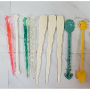 Lot of Seagrams 7 Swizzle Sticks Bar Ice Shovel Vtg Bar Ware